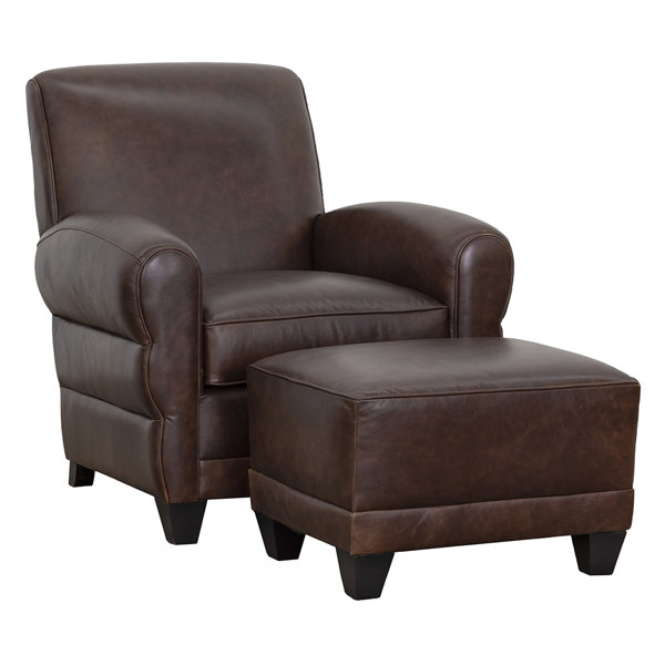 Fairfield Chair Parisian Leather Ottoman & Reviews Wayfair
